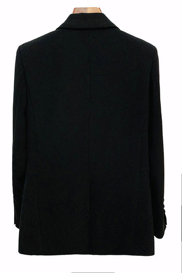 Błyszcząca Czarna Marynarka Damska Z Koralikami